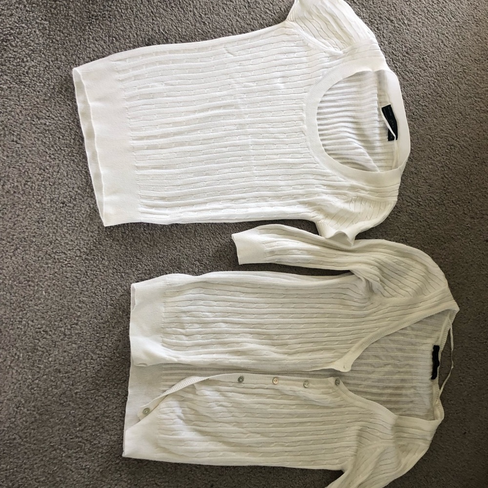 Stylish Zara knit top & 3/4 sleeve cardigan